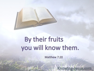 By their fruits you will know them.